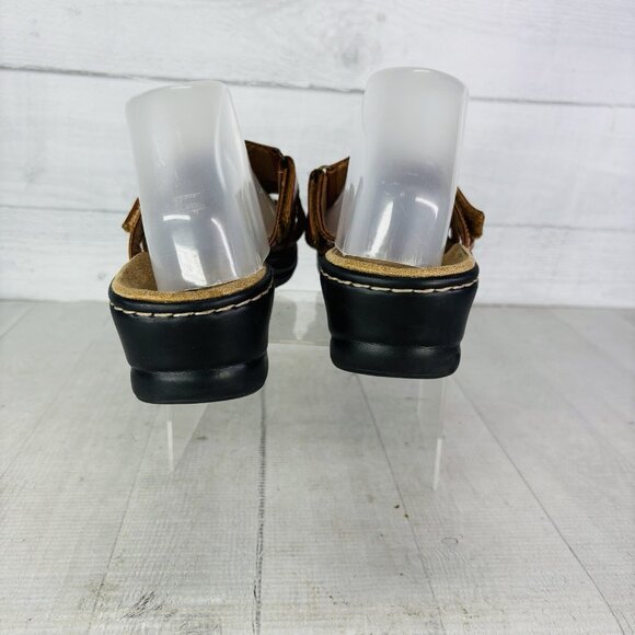 Clarks Bendables Womens 65661 Brown Tan Leather Slide Open Toe Shoes Size 9 XW - Picture 5 of 16